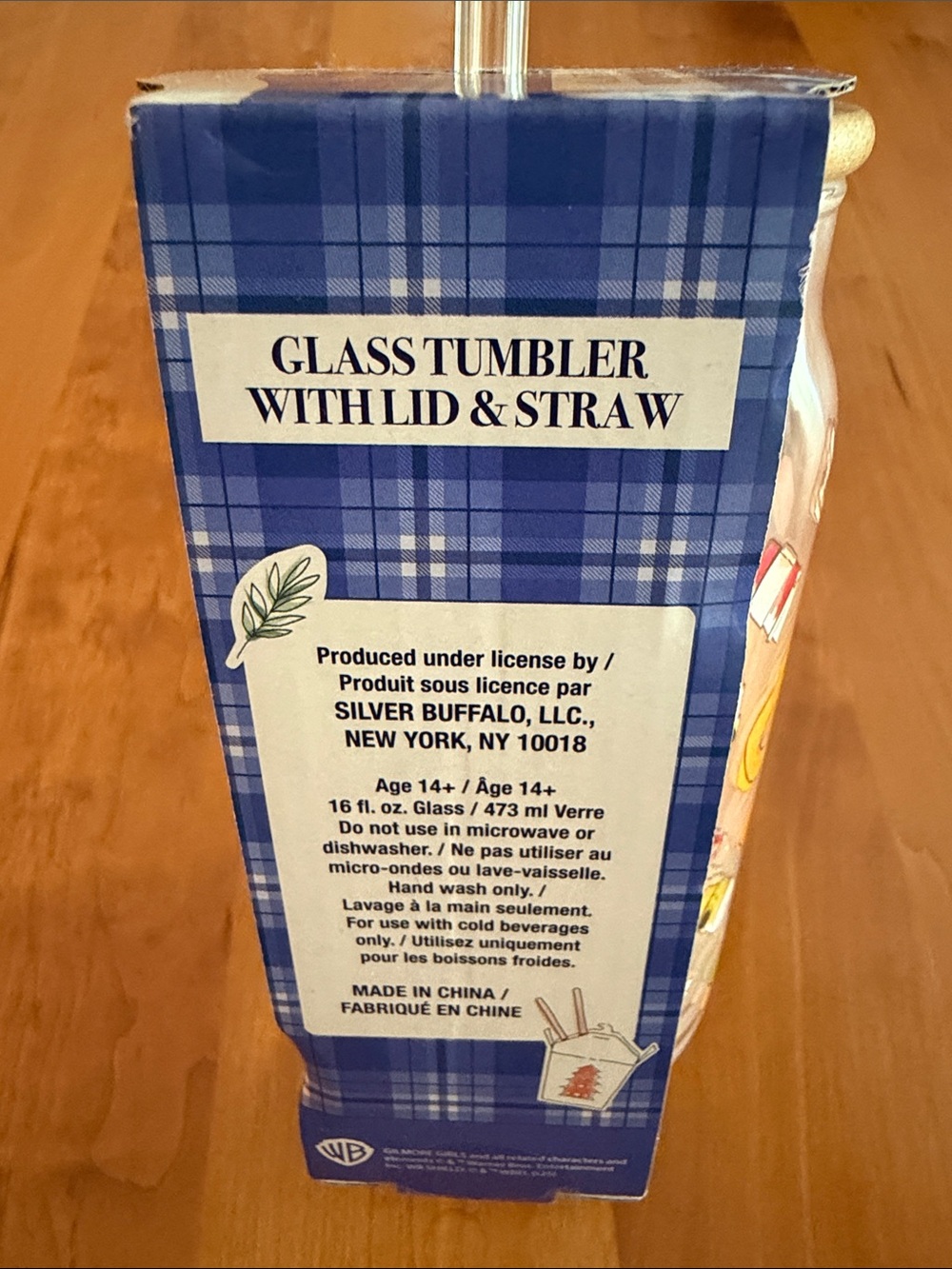 ☕ Gilmore Girls “Luke’s” 16 oz Glass Tumbler with Lid & Straw • NWT - Picture 5 of 8